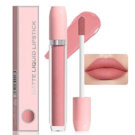 BINGBRUSH Super Stay Matte Longwear No-Budge Liquid Lipstick Makeup,Highly Pigmented Color and Instant Shine, Cheeky, Soft Matte Lip Cream Lightweight Lipgloss (06#, Pack of 1)