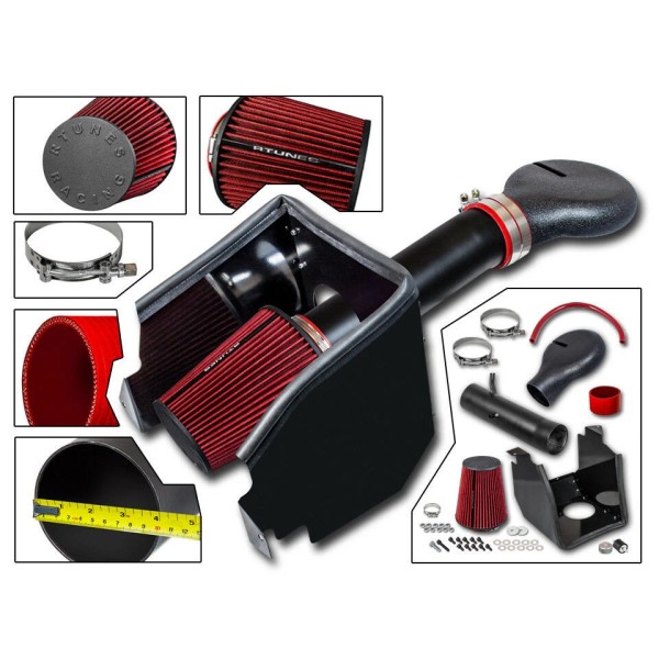 Rtunes Racing Cold Heat Shield Air Intake MATT BLACK +
