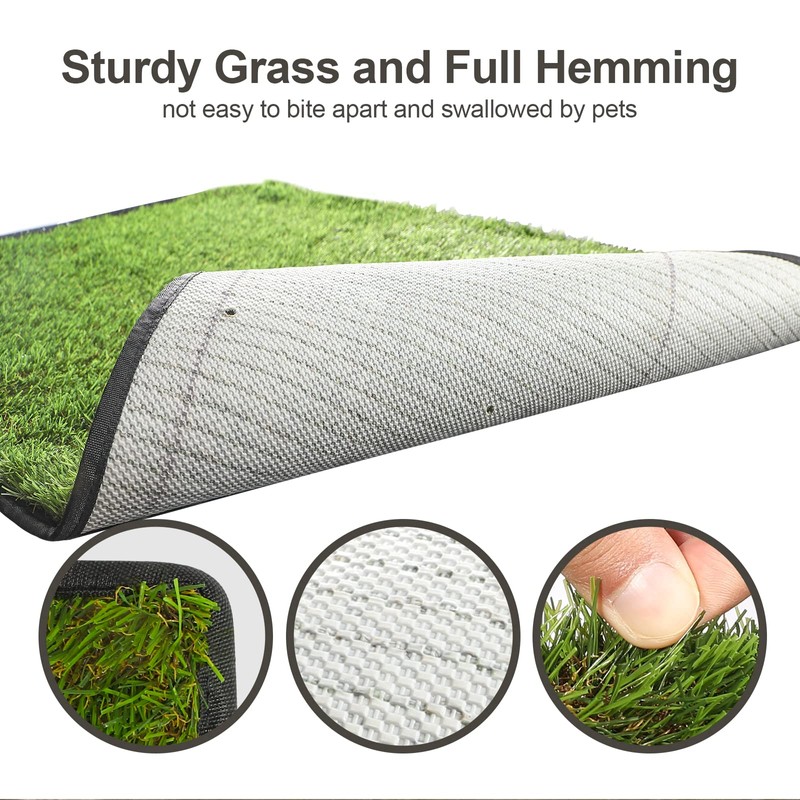Dog Grass Pad with Tray,40''X27.5''Large Artificial Turf Grass Potty,XL Reusable