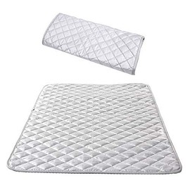 Ironing Pad Mat (Iron Anywhere) Portable Travel Ironing Blanket - 100% Cotton Quilted - Protect Surfaces - Weighted Corners -Cover for Washer Dryer Table Top Countertop, Small Ironing Board 18" x 31"