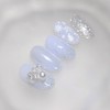 Winter Blue Handmade Nail Tips - Almond Midi / 윈터블루