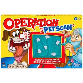 Operation Pet Scan Board Game for 2 or More Players, Kids Ages 6 and Up, with Silly Sounds, Remove The Objects or Get The Buzzer