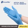 SECURE PLUS Nitrile Exam Gloves Disposable Gloves，Cleaning Service Gloves， Boxed
