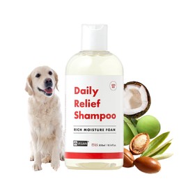 JAYU PET Daily Relief Shampoo - Vet Approved for Itchy Sensitive Skin, Natural Ingredients for Allergies. Moisturizing, Deodorizes Smelly Dogs, Best Odor Eliminating Dog Shampoo (10.1oz)
