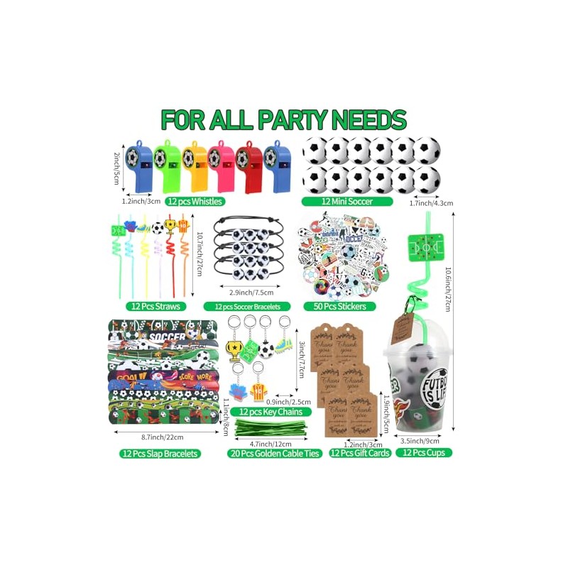158 Pcs Soccer Party Favors Set for Birthday Celebrations