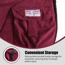 Harrison Howard Ergonomically Designed Correct Bareback Pad with Side Pockets Extra Thick Center for Maximum Support Anti-Slip Bareback Pad Comes with Matching Girth Burgundy