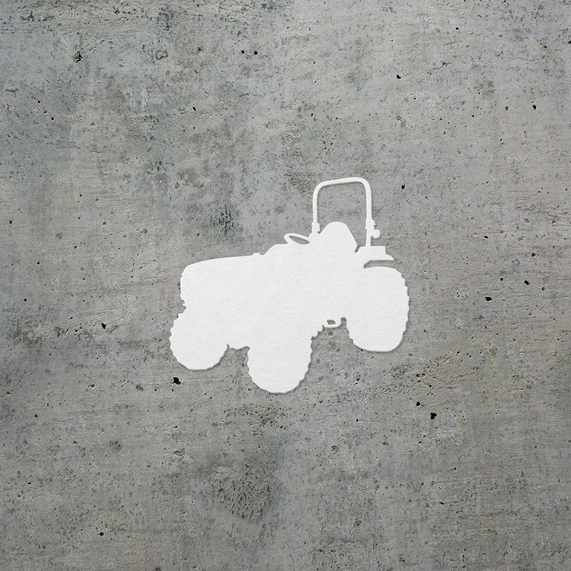 Decal Stickers of Tractor (White) (Set of 2) Luxury Weatherproof