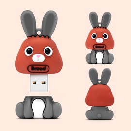 BORLTER CLAMP 32GB USB-Stick Niedliches Flash-Laufwerk in Form eines Kaninchen Speicherstick Neuartiges USB Daumen-Laufwerk Pendrive Geschenk für Externe Datenspeicherung