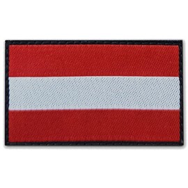 Austria Flag Patch with Velcro (Red/White/Red) 5.2 x 3.1 cm