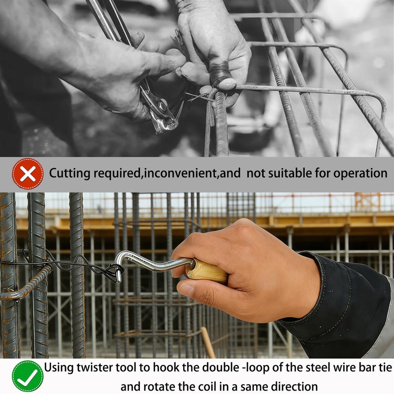1000 Pcs Rebar Tie Wire-16 Gauge 6 Inch Double Loop