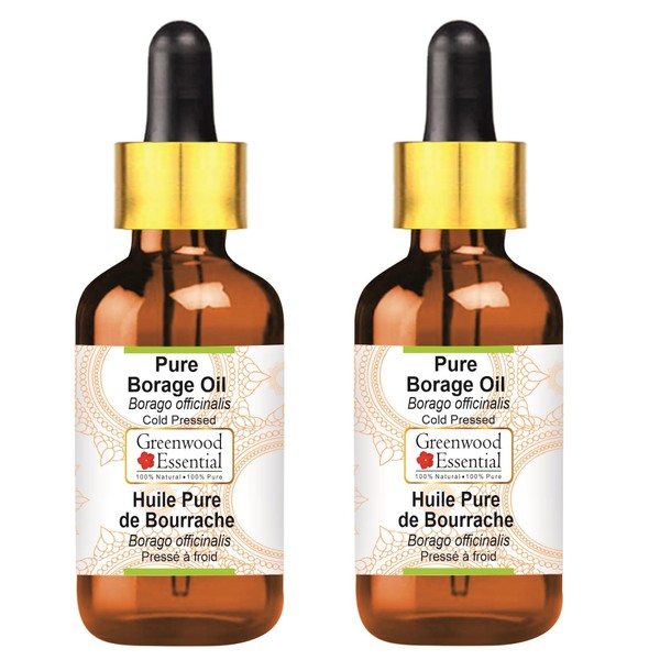Greenwood Essential Pure Borage Oil (Borago officinalis) with Glass Dropper
