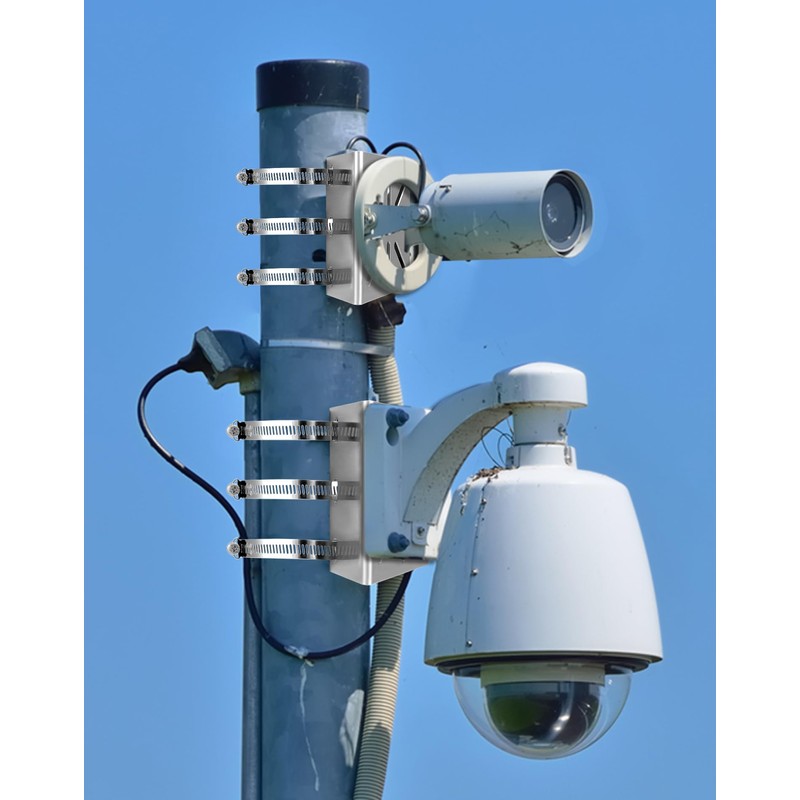 QWORK® Universal Vertical Pole Mount with 3 Pipe Clamps Dia