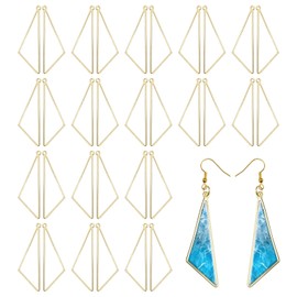 CHGCRAFT 32Pcs Alloy Open Back Bezel Pendants Triangle Pendant Resin Frame Pendant for Resin Pressed Flower DIY Earrings Necklace Bracelet Pressed Flower Jewelry Making