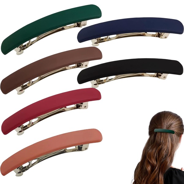 6 Pcs Matte Hair Barrettes for Women No Hair Damage