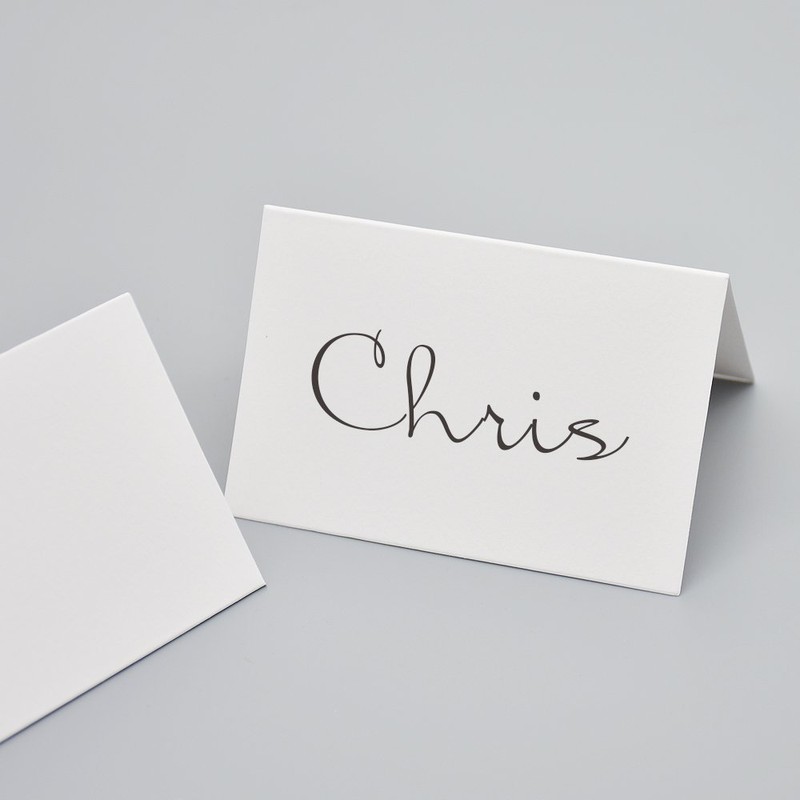 AZAZA 50 Pcs White Blank Place Cards - Textured Table