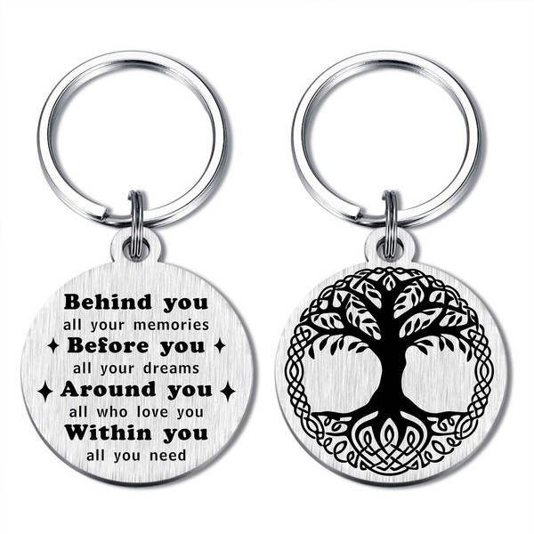 Alotozo Viking Tree of Life Keyring - Norse Runes Tree