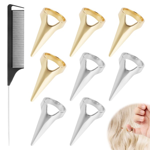9 Pieces Braiding Finger Tool Hair Parting Tool for Fingers