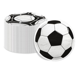100 Pcs Soccer Napkins, Soccer Pattern Birthday Party Napkins Disposable Paper Napkins for Soccer Theme Boy's and kid's Birthday, Baby Shower, Game Day Party Supplies