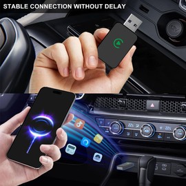 Wireless CarPlay Adapter 2025 Upgrade, 2 in 1 CarPlay & Android Auto Adapter Dongle, Convert Wired to Wireless, USB Plug and Play, No Delay, Compatible iOS Android