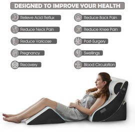 Ganaver 4Pcs Wedge Pillow for Sleeping, Orthopedic Bed Wedge Pillows for After Surgery, Foam Triangle Sit Up Pillow Wedge for Back, Neck, Shoulder Support, Leg Elevation, Acid Reflux, Gerd, Snoring