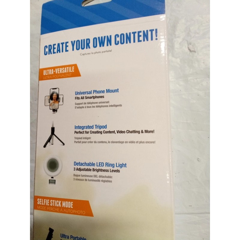 ReTrak EMERGE The Original Selfie Stick (BLACK & SILVER) 2-In-1