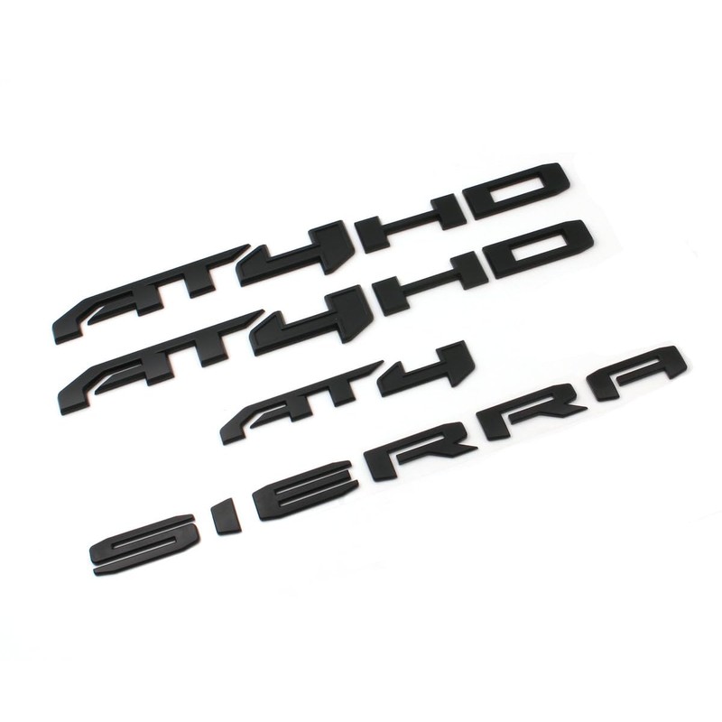 Mnneryss 6PCS Matte Black AT4 HD Emblems Sierra Letters Compatible