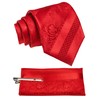 JEMYGINS Mens Mixed Roses Striped Tie Set Including Tie Clip