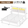 Seventable Bed Frame Full Size with Charging Station, LED Bed