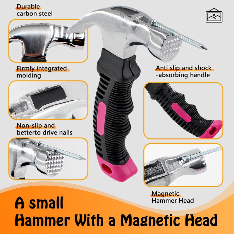 SHRJ Picture Hanging Kit Hanging Hardware Assorted with Magnetic Hammer