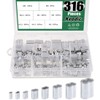 Keadic 316pcs 8 Sizes Aluminum Crimping Loop Sleeves Metric Assortment