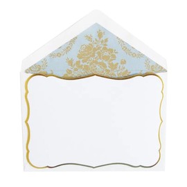 Anna Griffin, Robin's Egg Luxury Correspondence Cards, Boxed Set of 20 Decorative Diecut Cards with Gold Foil Edge