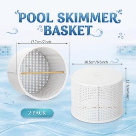 Sawysine 2 Pack 7'' Pool Skimmer Basket for Inground Pool with Brass Handle Heavy Duty Filter Basket Compatible with Sp1082, Sp1083, Sp1084, Sp1085, Sp1086 B-152 Skimmer Baskets