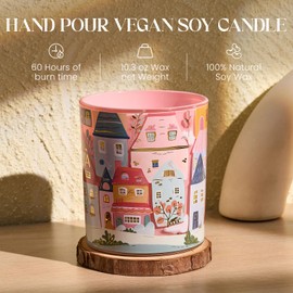 M&SENSE M&SENSE Lychee Peony Scented Candles for Women 10.2 oz 60 Hours Long Burning Cute Candles Housewarming Gifts for Stress Relief, Meditation, Calm, Yoga