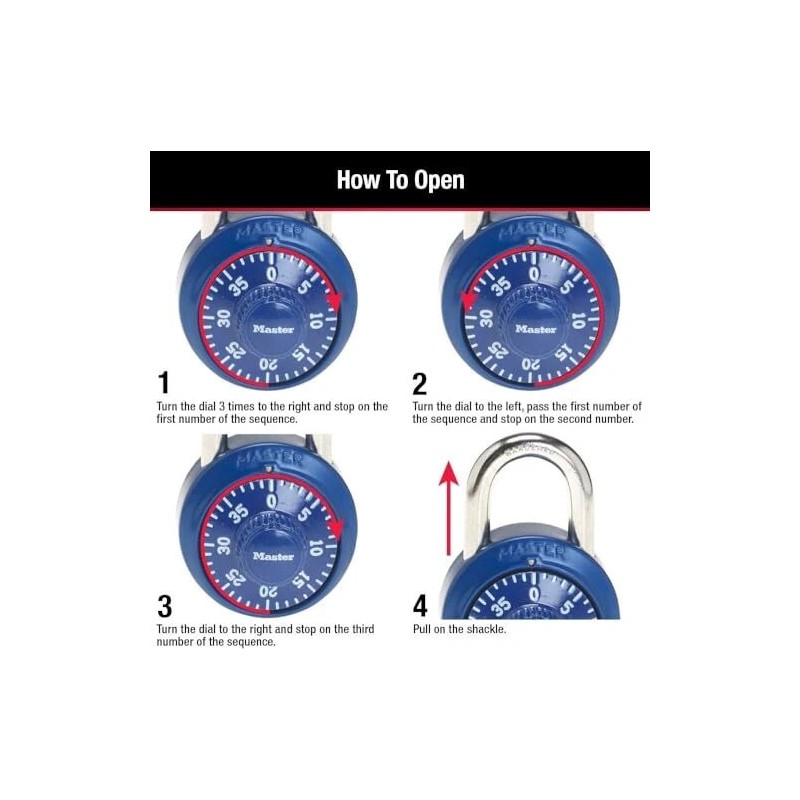 Master Lock Blue Master Lock Indoor 3 Digit Combination Padlock