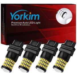 Yorkim 3157 LED Bulb Amber Ultra Bright, 3157 LED Brake Lights, 3157 LED Backup Reverse Lights, 3156 LED Tail Lights with Projector - 3056 3156 3156A 3057 4057 3157 4157 T25 LED Bulbs, Pack of 4