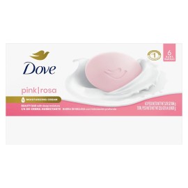Dove Beauty Bar Soap Pink Rosa 6 Count for Soft, Smooth Skin, Cleans & Moisturi