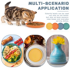 Katzennapf Flach 8 Stück Futternapf Katzenfutter, Napf Fressnapf, Katze Katzenteller, Katzenschüssel Katzen, Futternapf, Katzenfressnapf, Cat Bowl für Kätzchen und kurzbeinige Katzen