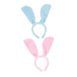 FOMIYES 2Pcs Bunny Ear Headband Plush Rabbit Ear Hairband Party Costume Accessory for Women Birthday Masquerade Themed Celebration