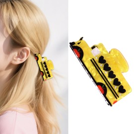Norbiariz 1 Pair Hair Clips Cute School Bus, Teacher Claw Clips, Yellow Teacher Hair Accessories for Women, Back to School Accessories