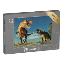 puzzleYOU: 100 Piece Puzzle "3D Illustration: Dinosaurs" - From the Puzzle Collection Dinosaurs, Fantasy & Prehistoric Animals