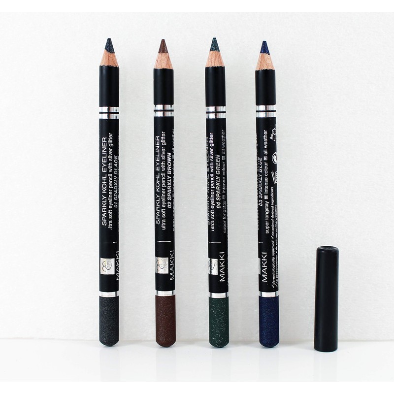 Makki Glittering Brown Eyeliner Ultra Gentle Eyelinert with Silver Glitter