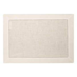 Cuore di lino - American Placemat Made of Pure Linen, 100% Made in Italy, Ajour, Cream White, 35 x 50 cm