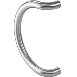 Gedotec Front Door Fitting Stainless Steel Door Fitting Entrance Door Bumper Handles Semi-Round – 8043 | Handle Bar Length 350 mm | Bar Handle Diameter 32 mm | 1 Piece – Design Front Door Handle with