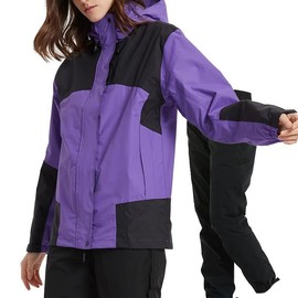 Arasiyama Women's Rainwear, Golf Rain Suit, Top and Bottom Set, Golf Rainwear, Mountain Parka, Waterproof, Spring, Autumn and Winter, purple berry, L