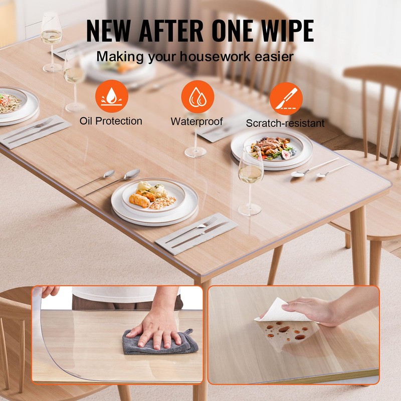 VEVOR Plastic Table Cover, 40 x 80 Inch 2.0 mm