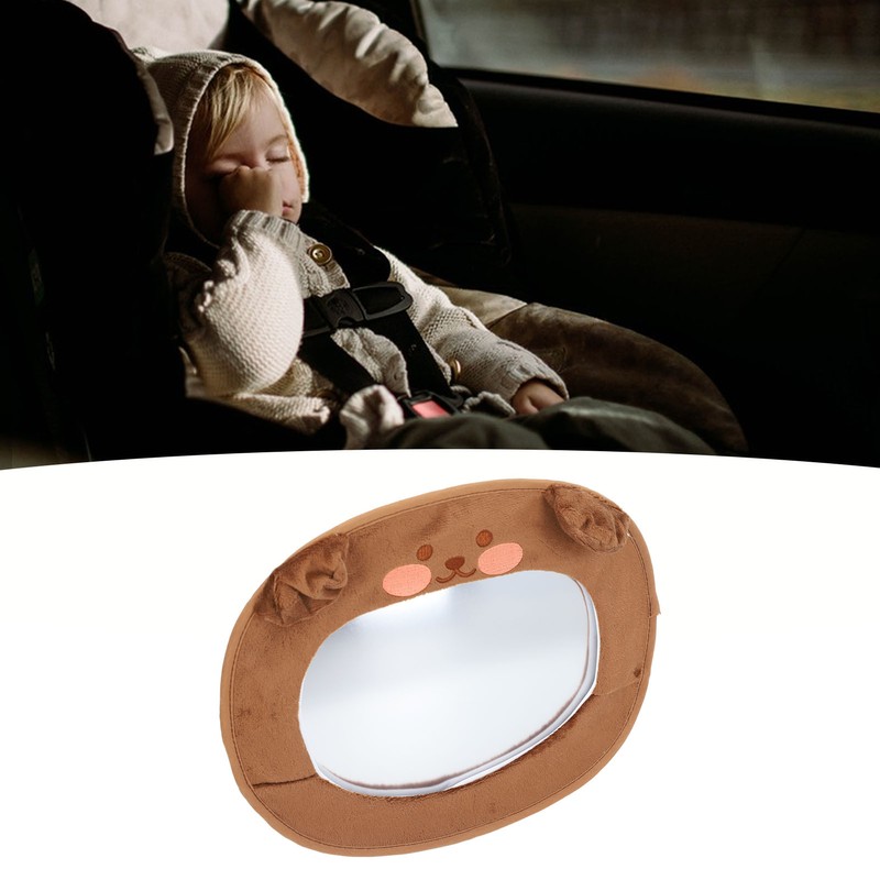 Baby Car Mirror Cute Cartoon Super Soft Fabric Acrylic Car