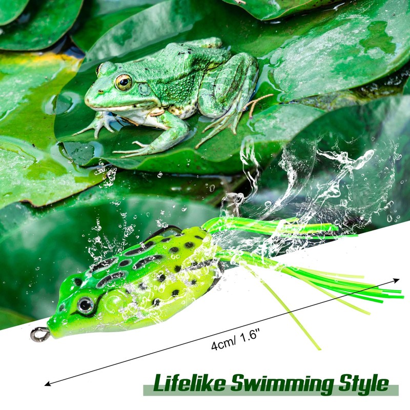Matymats Frog Lure, 10pcs, 4-6cm, Hollow Point, Fishing Hook, Includes
