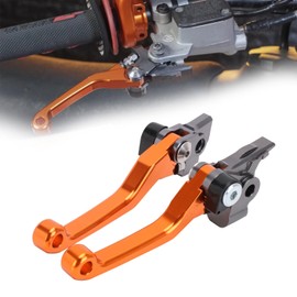 Short Clutch Brake Lever,CNC Foldable Brake Clutch Levers For 350 450 SX SXR SXF XCF XCFW XCRW XCW EXCR EXC 14-18 125 150 200 250 300 350 500 SX XC EXC XCFW XCW-Orange