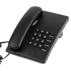 Lativu Telephone Landline Phone, Simple Business Office Phone, Corded Landline Phones for Home/Office/Hotel, Black House Phones Use for Wall or Desk with Adjustable Ringer Volume