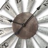 Mrocioa 24inch Windmill Distressed Metal Wall Clocks Rustic Large Decorative